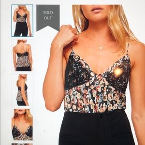 Free People Printed Lace Cami